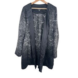 Eileen Fisher Ombre Speckled Knit Open Front Long Cardigan Sweater Jacket XL
